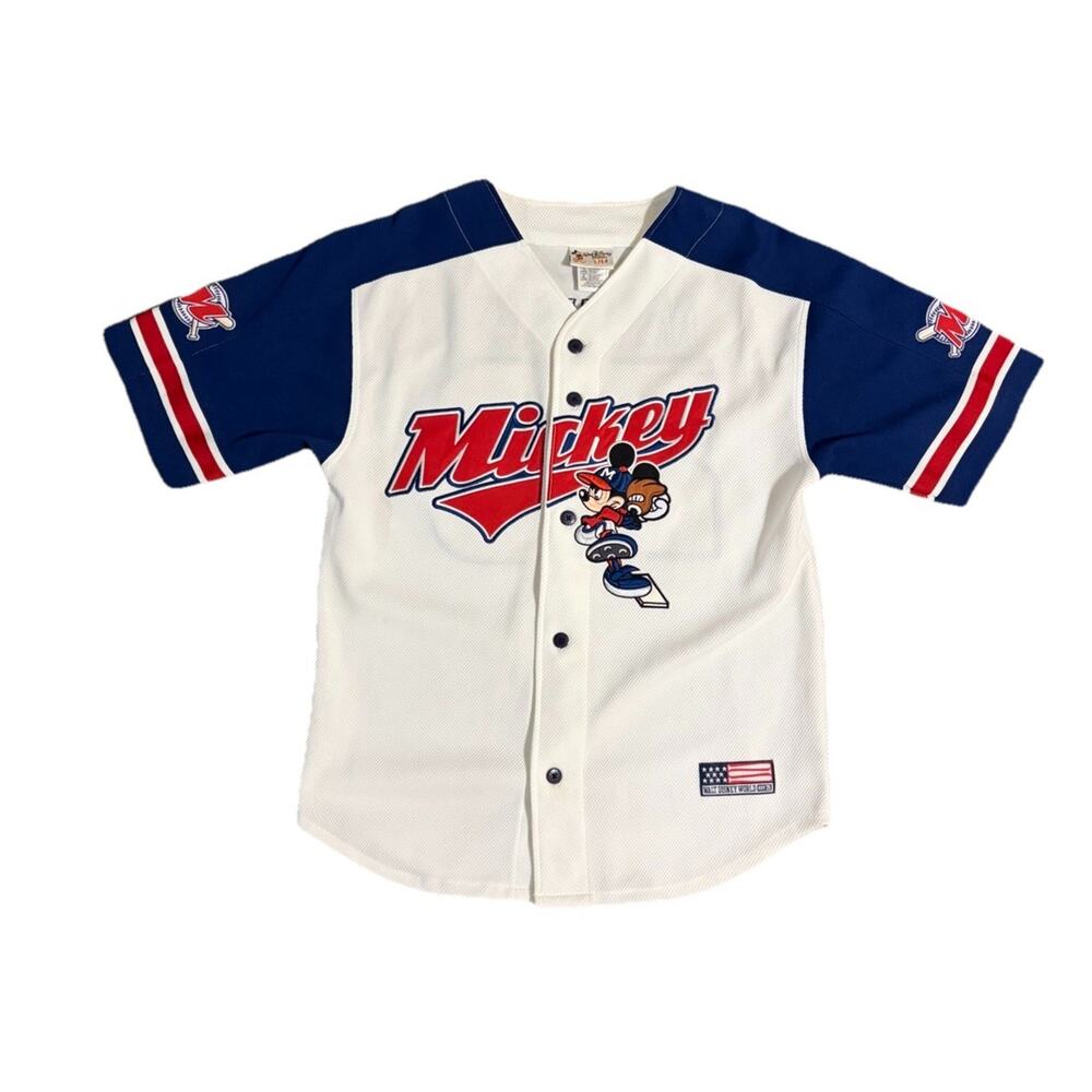 Vintage Disney Kids Mickey Mouse Baseball Jersey Size XL